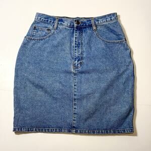 Vintage Jordache Denim Skirt Women’s Size 12 High Waist Blue Jean 90s Y2K